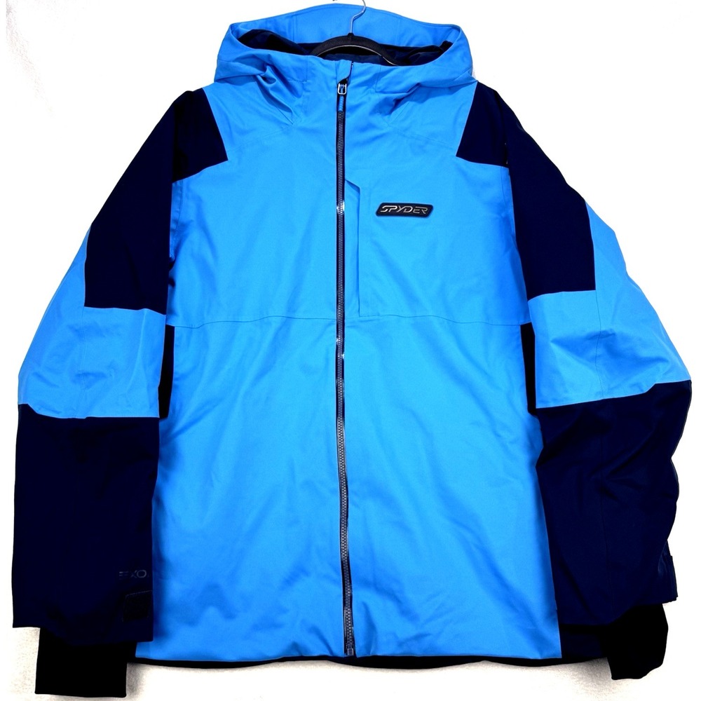 Spyder Contact Jacket Men Blue 2XL 10K Waterproof Insulated Ski Snowboard